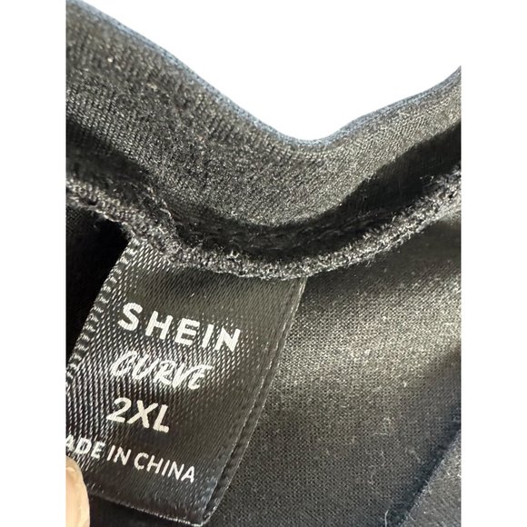 Shein Curve Womens Black & White V-Neck Long-Sleeve Striped Top - 2XL - Picture 3 of 6